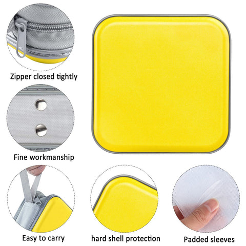 Interior de Siveit con 40 ranuras para CDs y DVDs, organización clara.