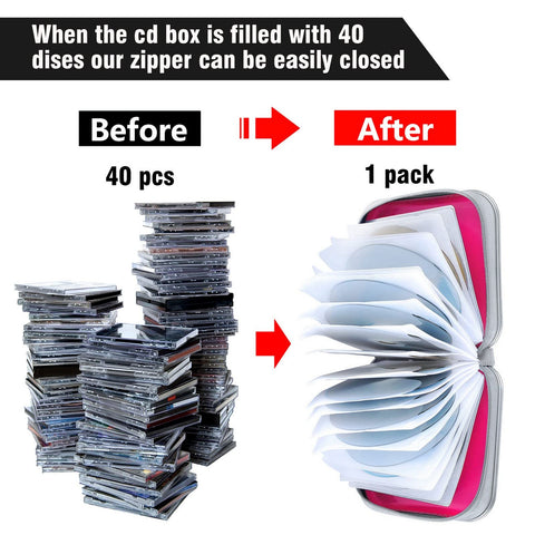 Material plástico duro de la funda Siveit protege discos del polvo.