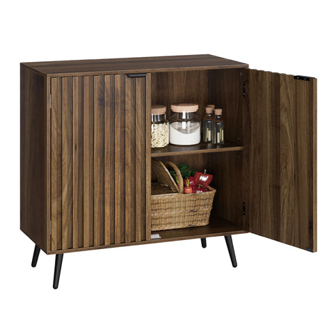 Smuxee Aparador Fluted Nogal, estilo contemporáneo para espacios modernos.