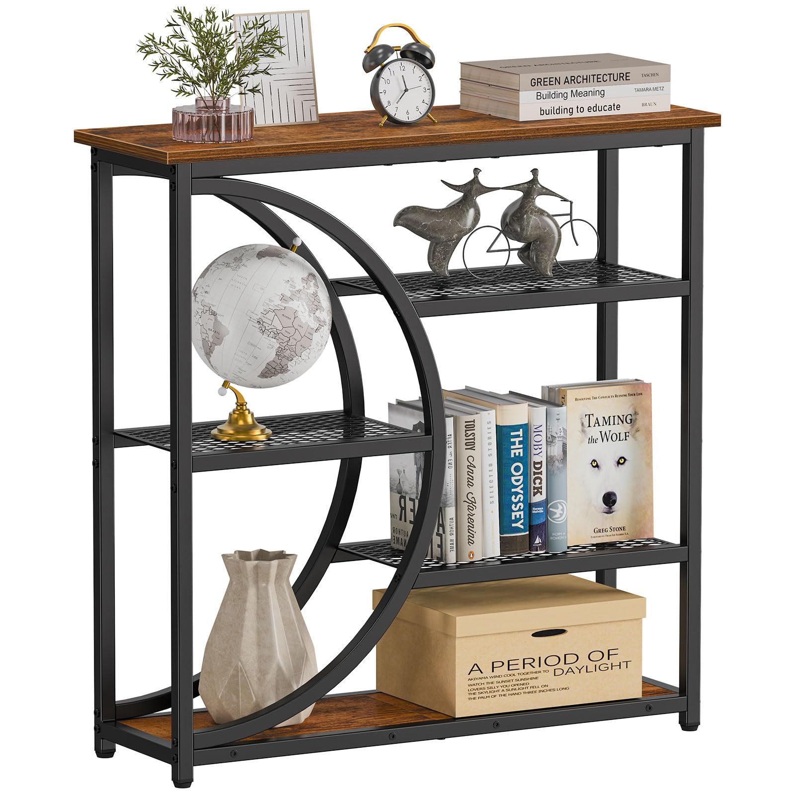 Consola Snughome para entrada con cinco estantes, ideal para almacenamiento práctico.