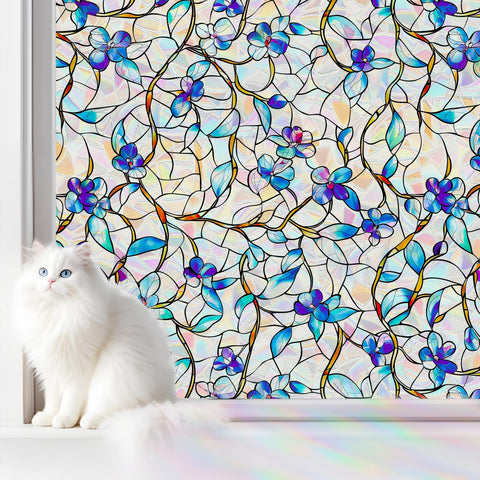 Somwise película para ventana con arcoiris: privacidad con luz suave