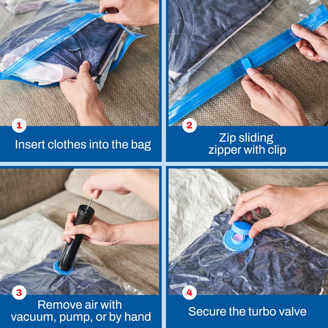 Spacesaver bolsa de vacío mediano con cierre doble para proteger ropa y mantas.