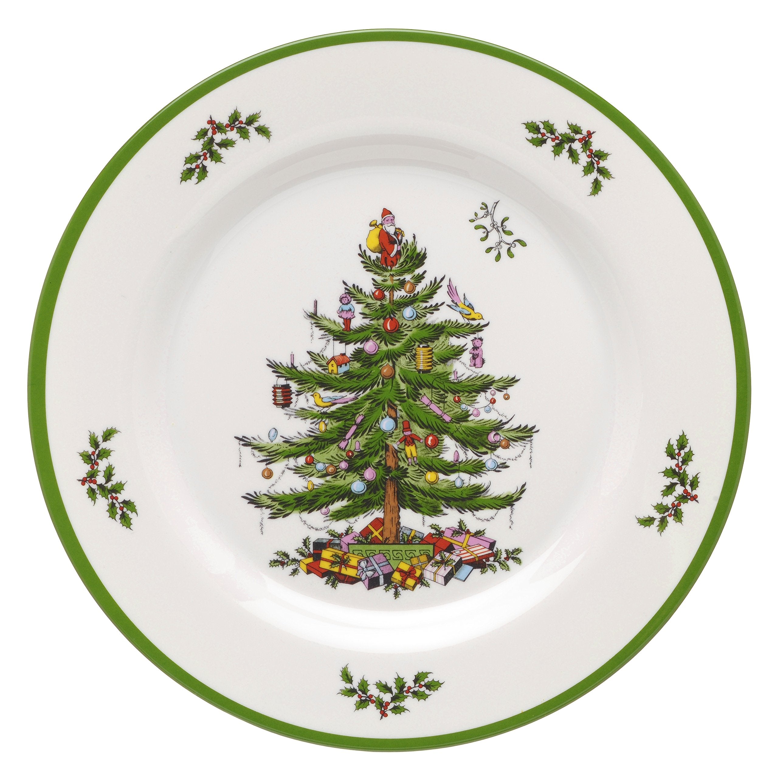 Spode diseño Arbol Navidad verde, duradero para cenas familiares festivas.