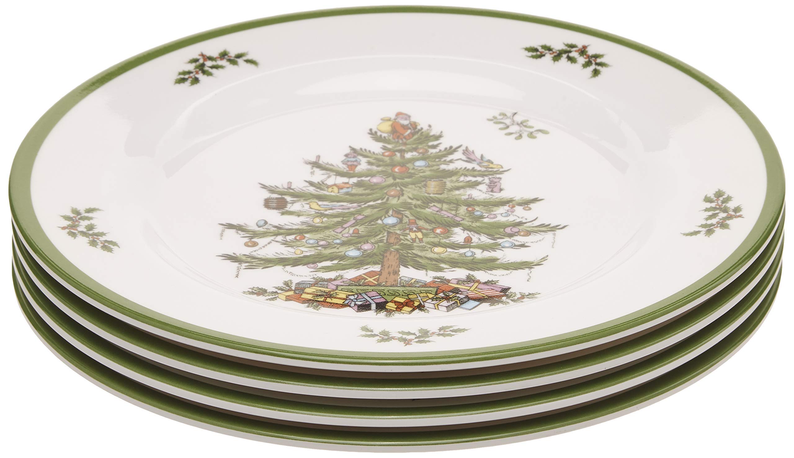 Spode juego 4 platos melamina, perfecto para comidas festivas.
