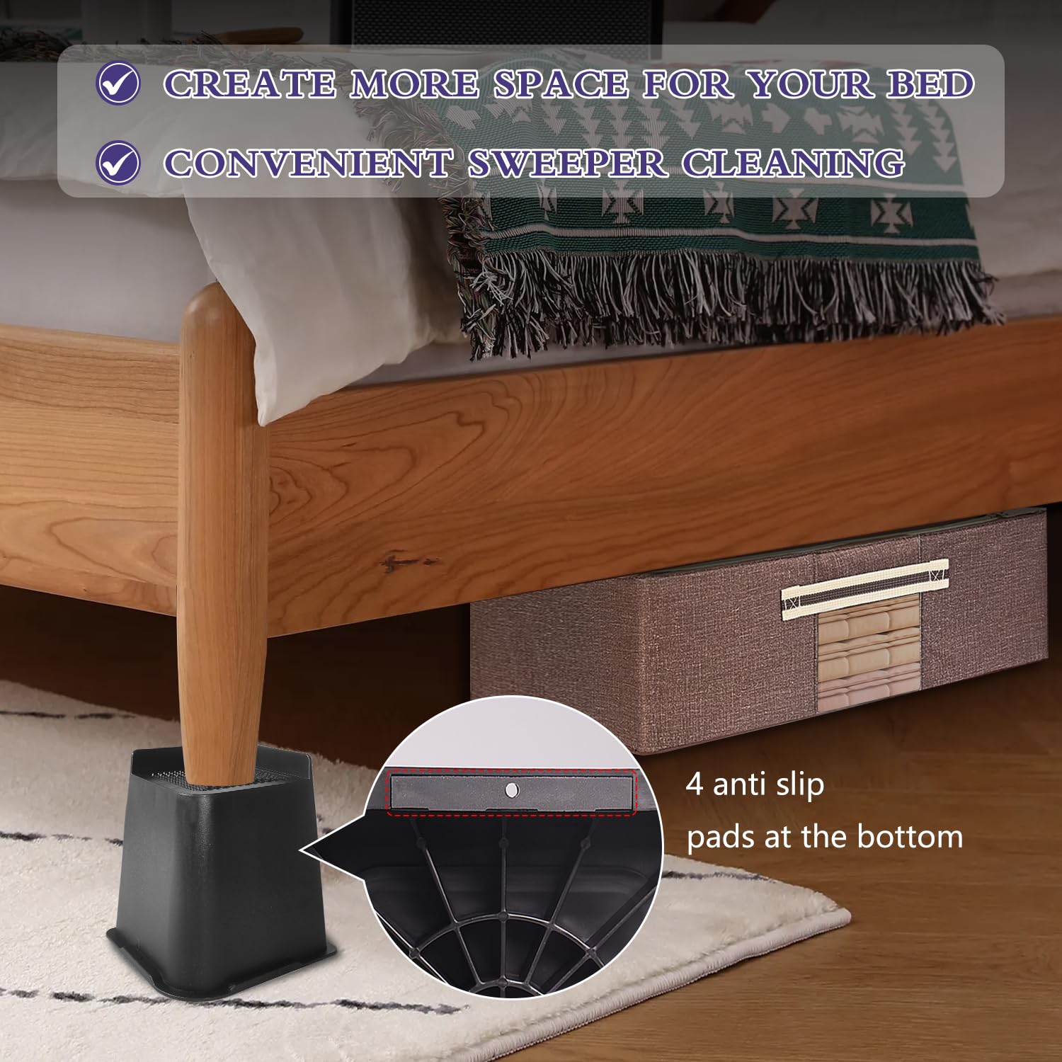 Sunifier elevación 4 pulgadas: crea espacio adicional para almacenamiento.