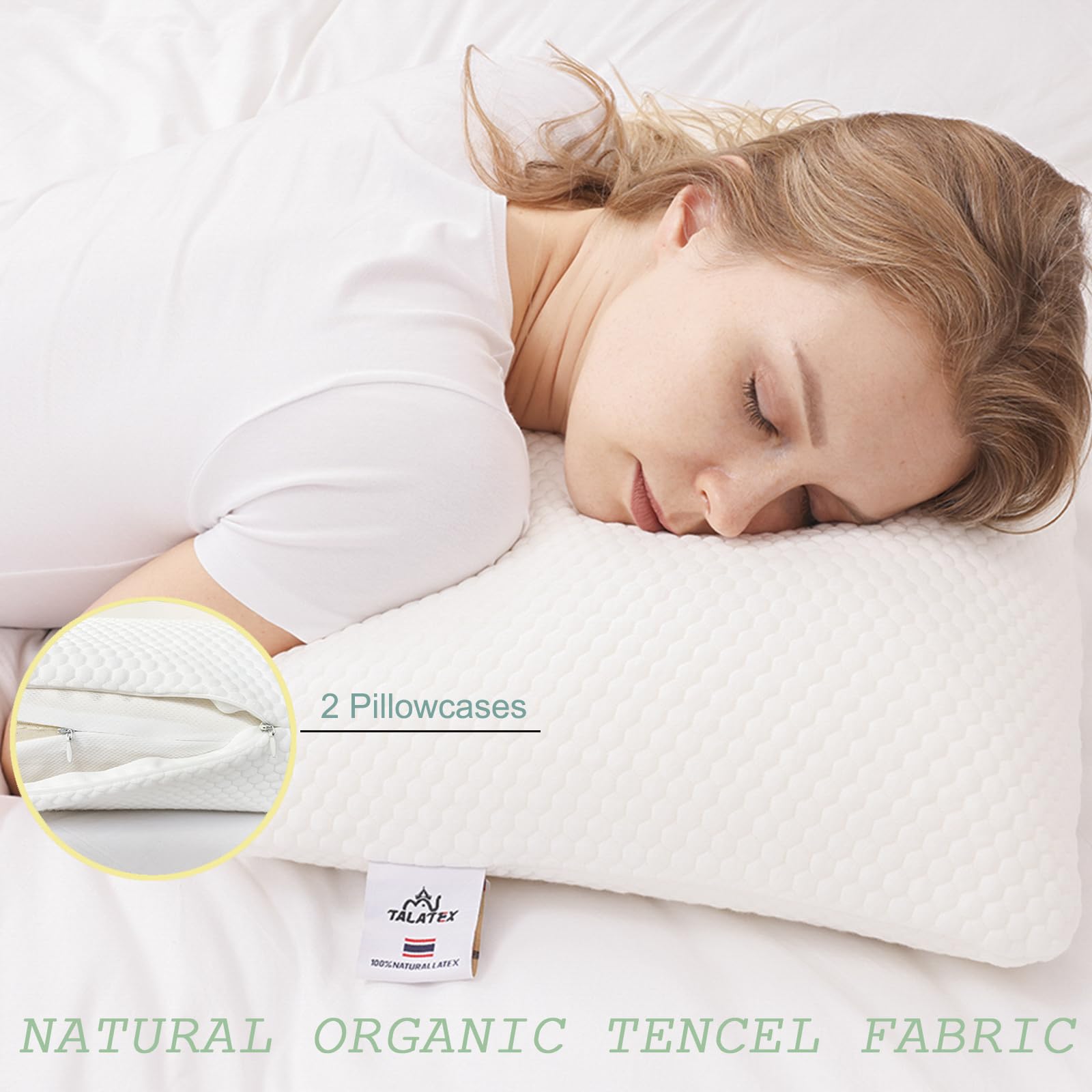 TalatexHome Almohada Talalay Natural, sistema de ventilación que favorece la temperatura.