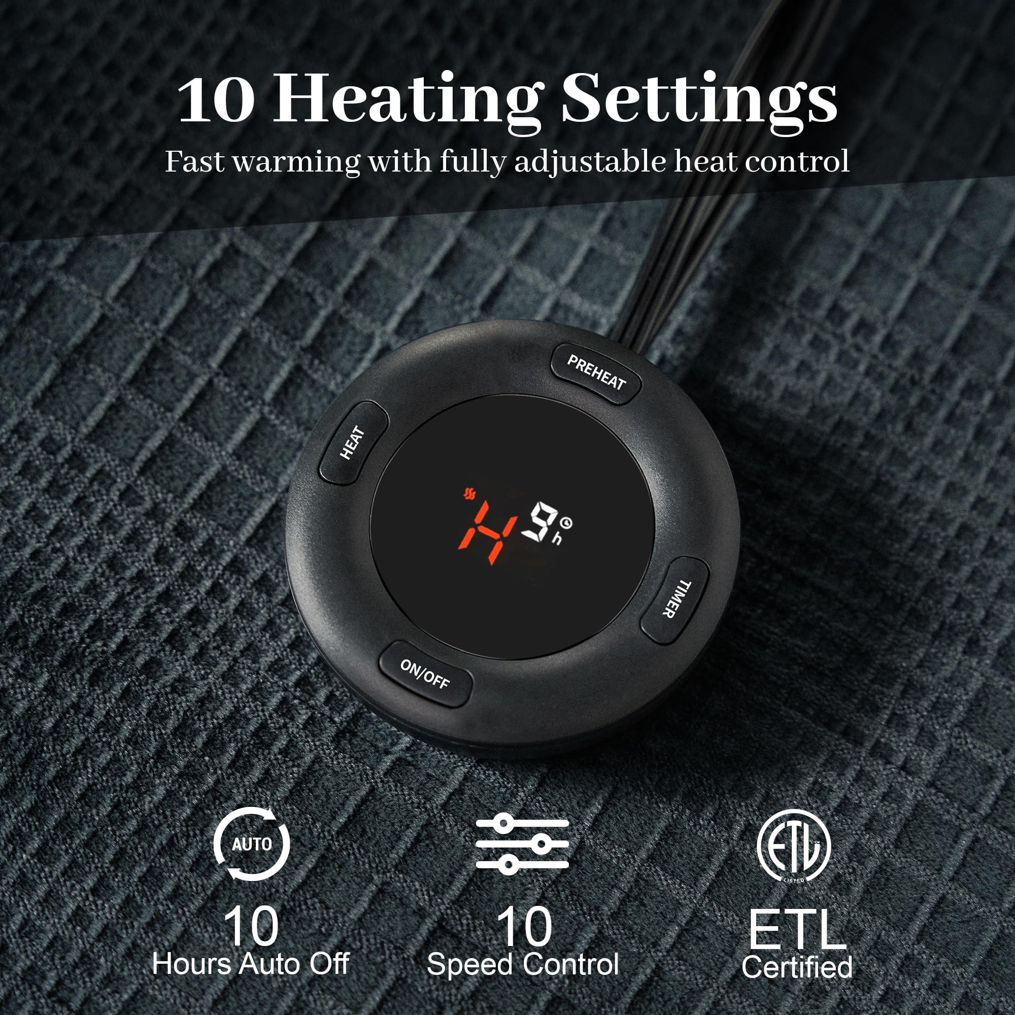 Texciting controles duales para ajustar calor en cada lado.