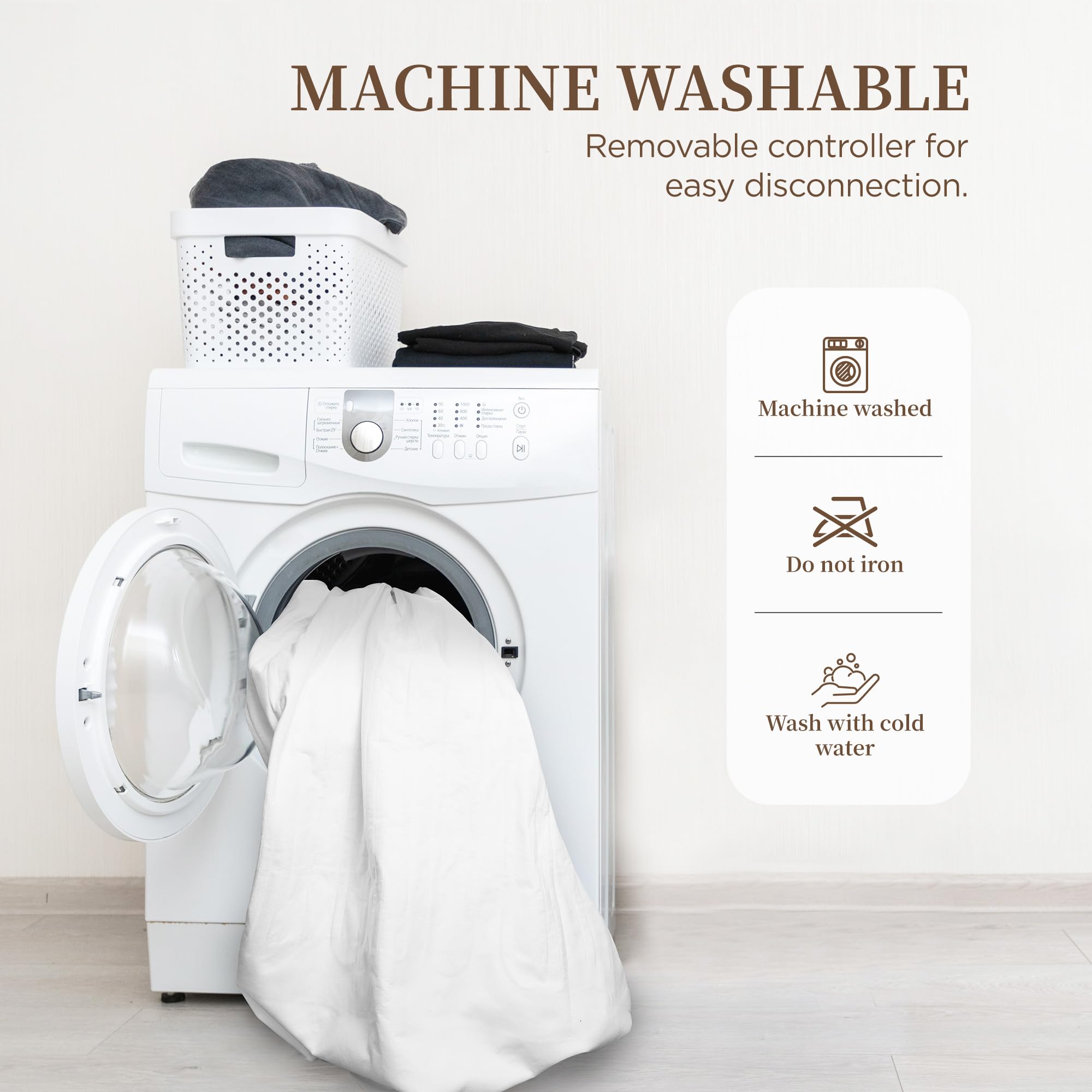 Texciting lavado a máquina facilita el cuidado y mantenimiento diario.