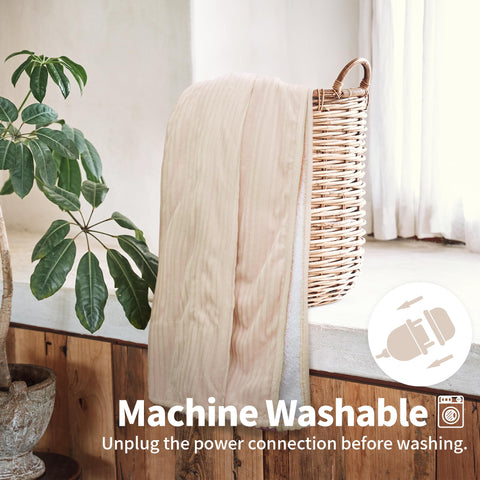 Texciting manta eléctrica 50x60, lavable a máquina para limpieza.