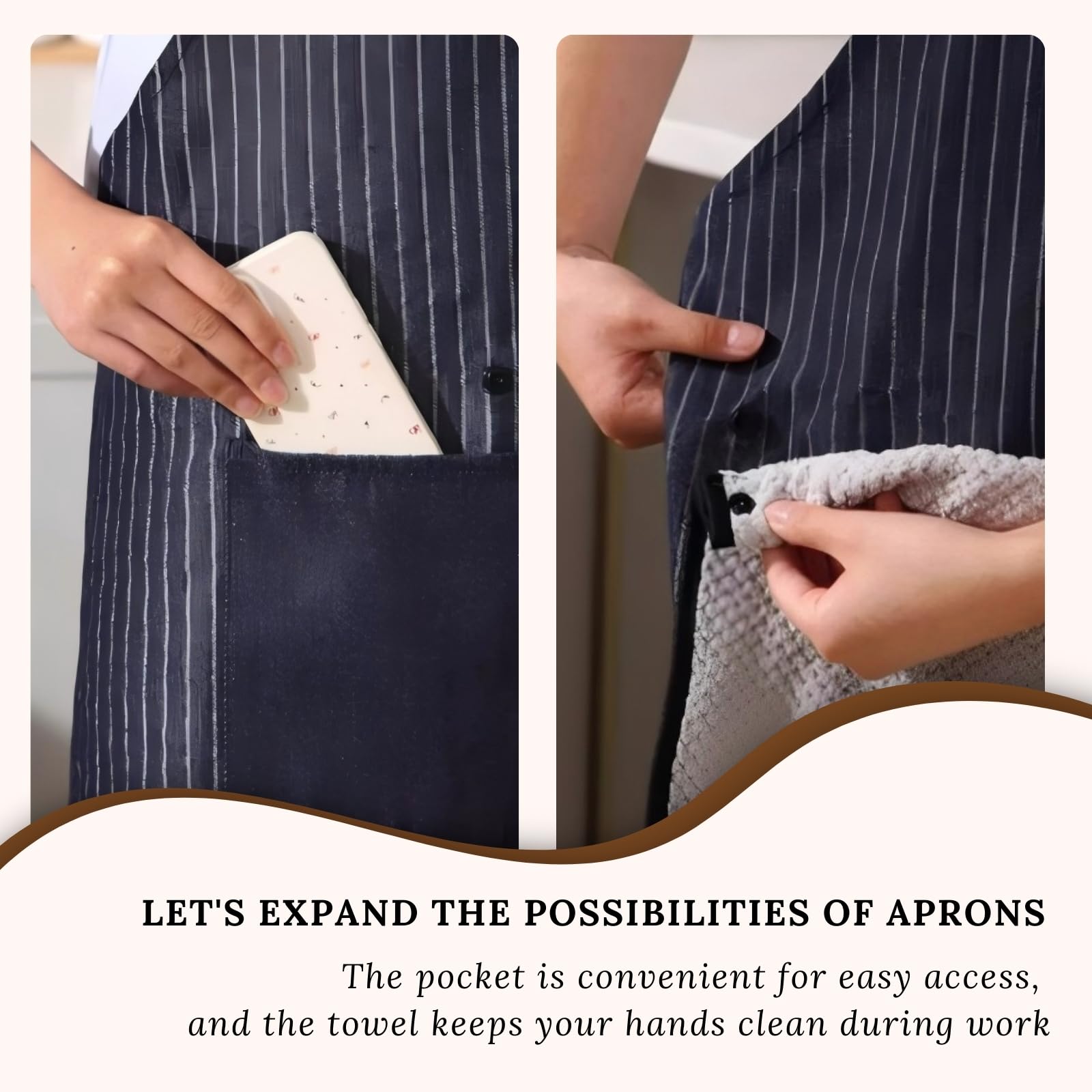 Thalzur delantal mezcla poliéster y algodón para mayor durabilidad