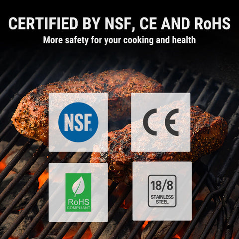 ThermoPro certificado NSF para seguridad y calidad alimentaria.