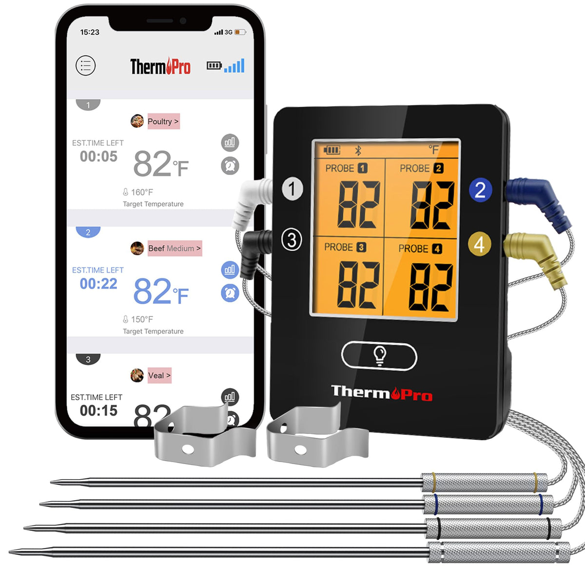 ThermoPro TP25 muestra alcance de 650 pies para monitorizar carnes a distancia