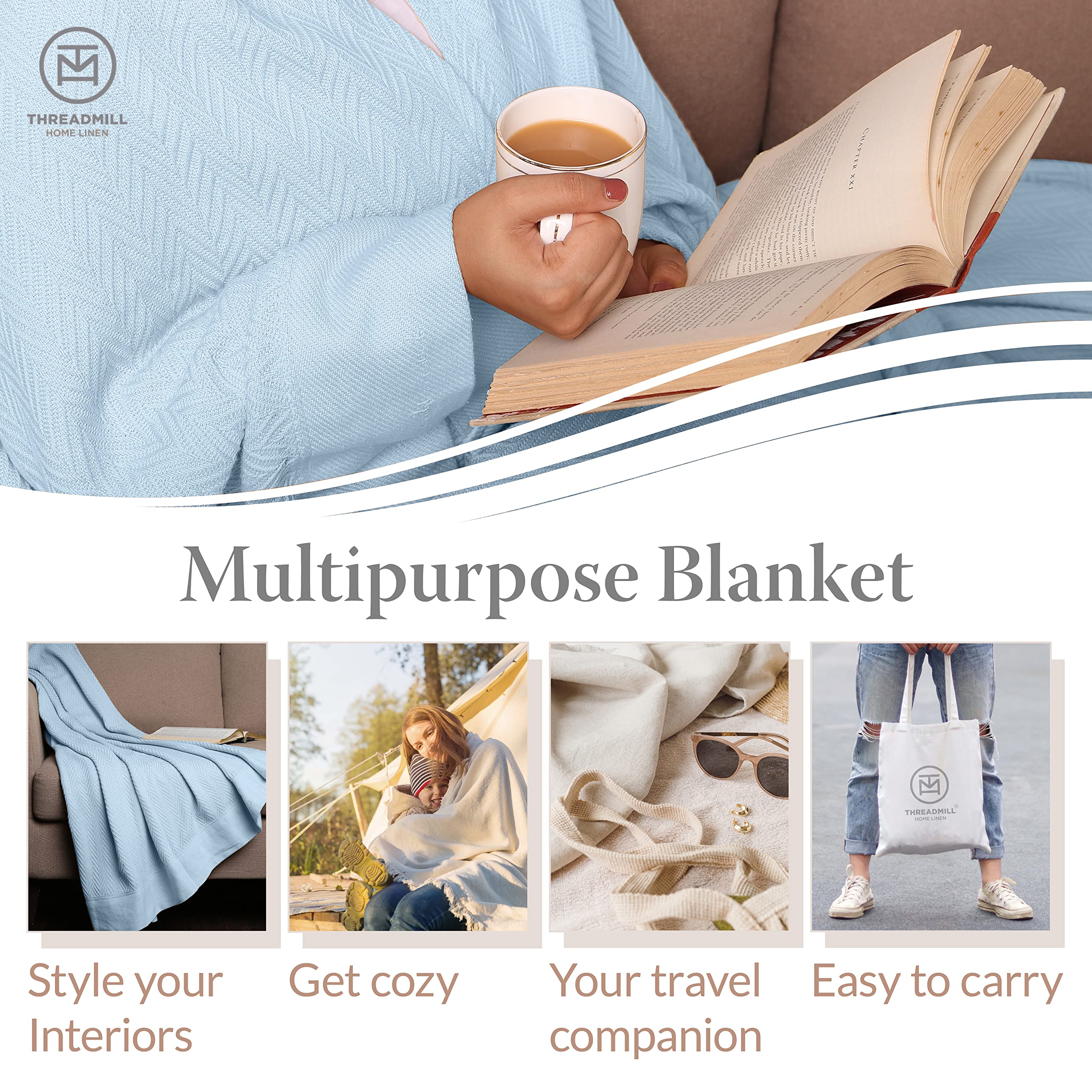 Threadmill cobija cama king size 106 x 92 pulgadas para dormir