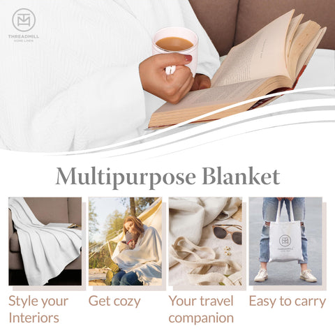 Threadmill manta textura suave, ideal para descansar con comodidad diaria.