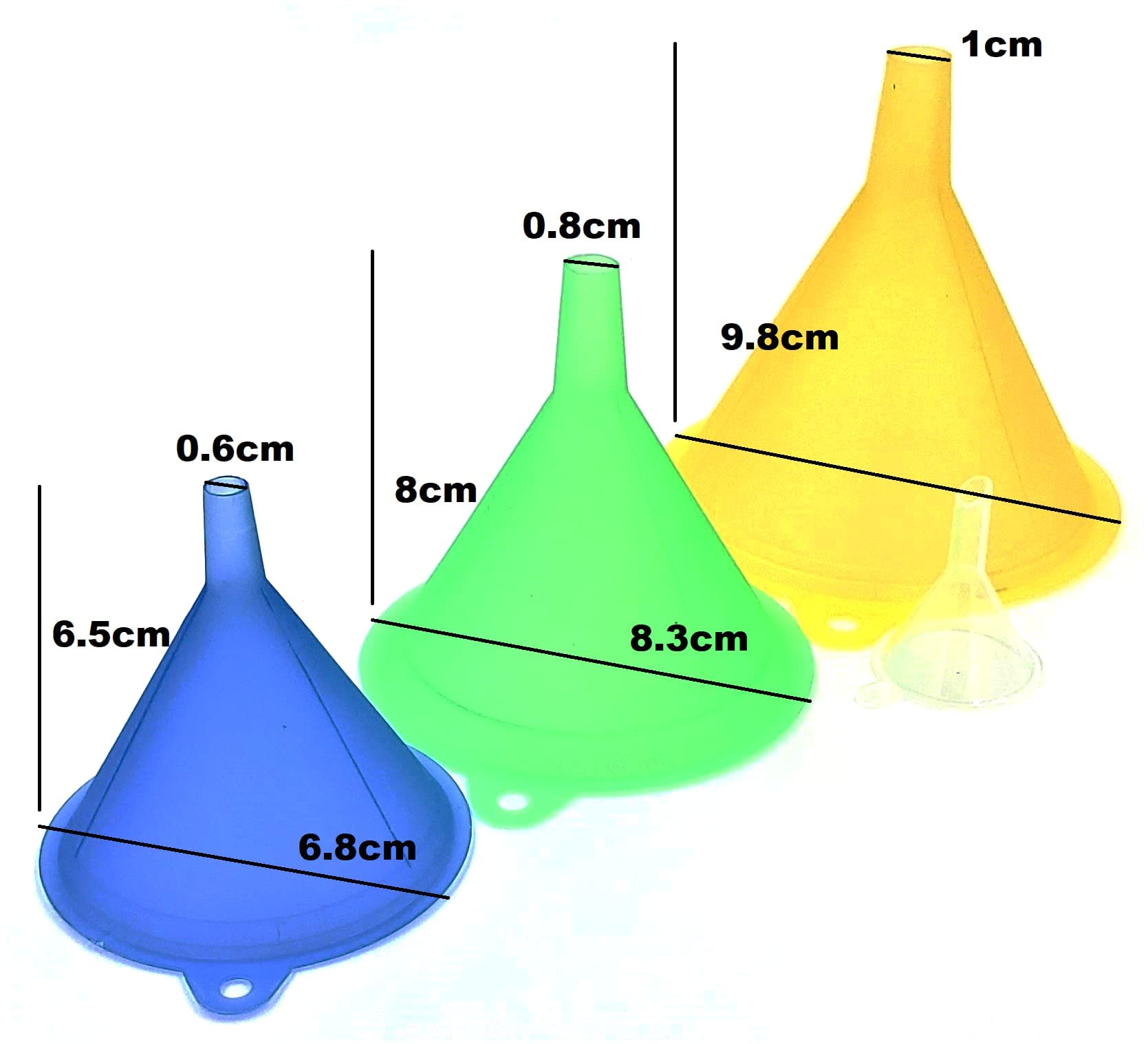 Embudo verde TitanOwl de 8 cm ideal para líquidos o ingredientes secos.