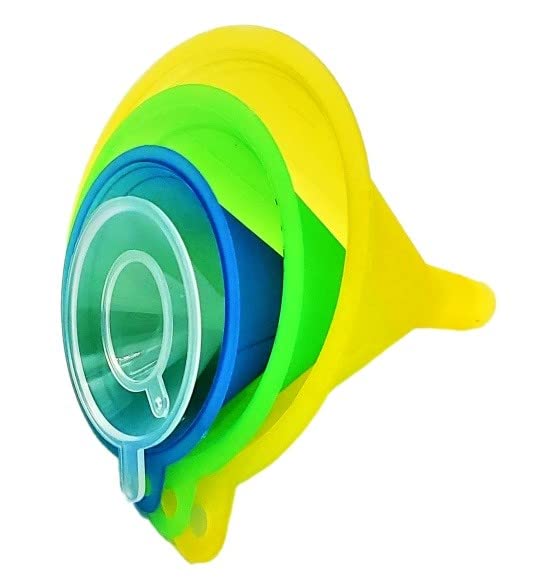 Embudos TitanOwl anidados para almacenamiento fácil y compacto.