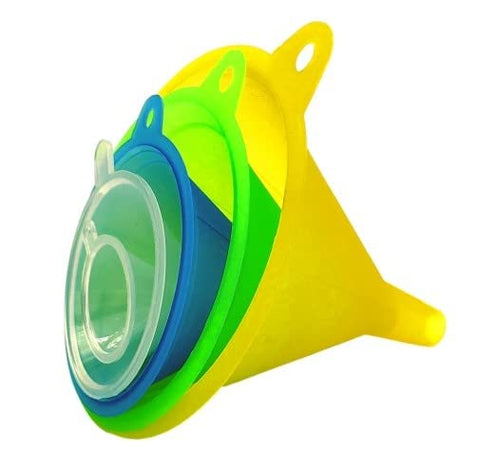 Conjunto TitanOwl de 5 embudos mini para cocina, fácil almacenamiento y uso versátil.