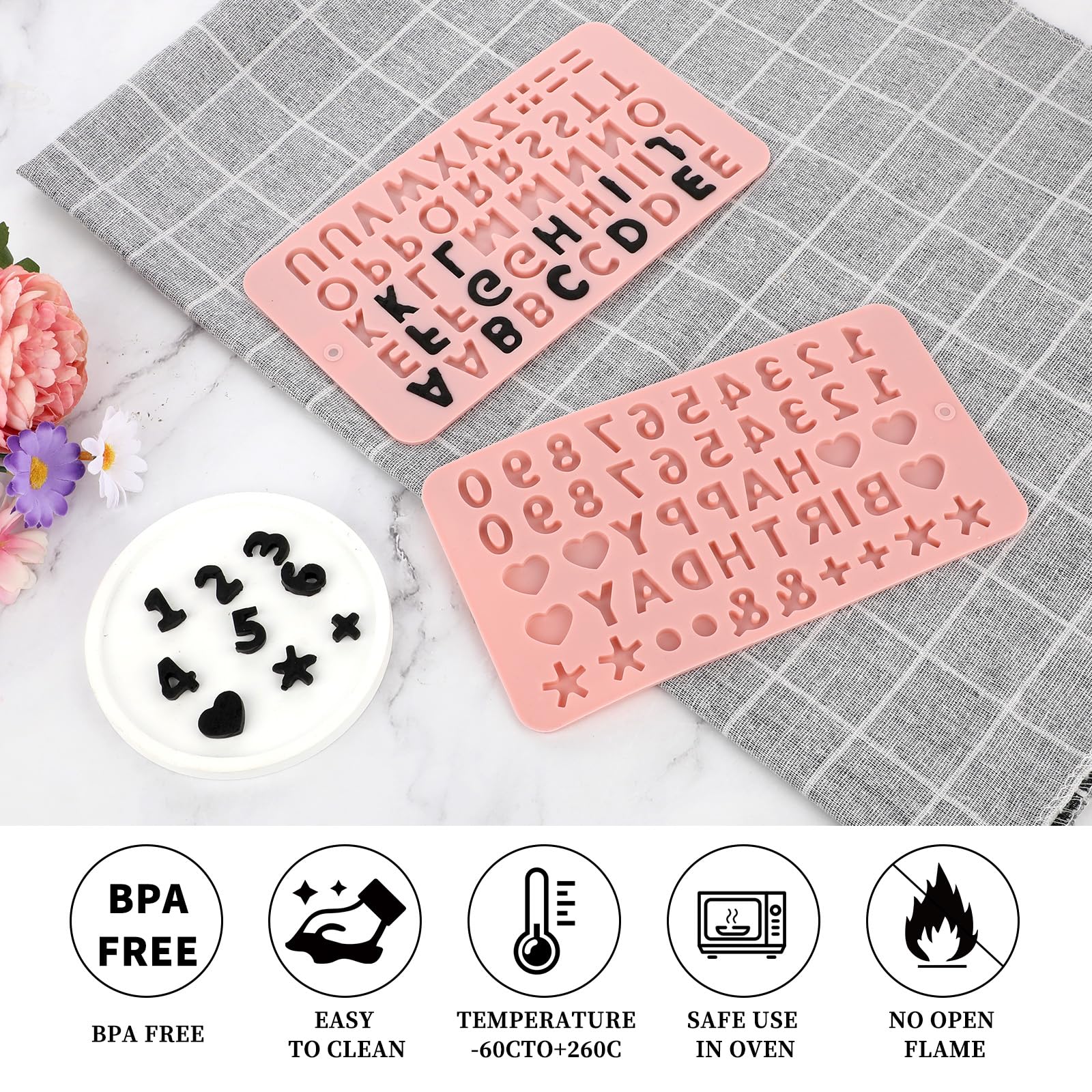 Moldes dulces Trinkrittey silicona rosa para gomitas y caramelos