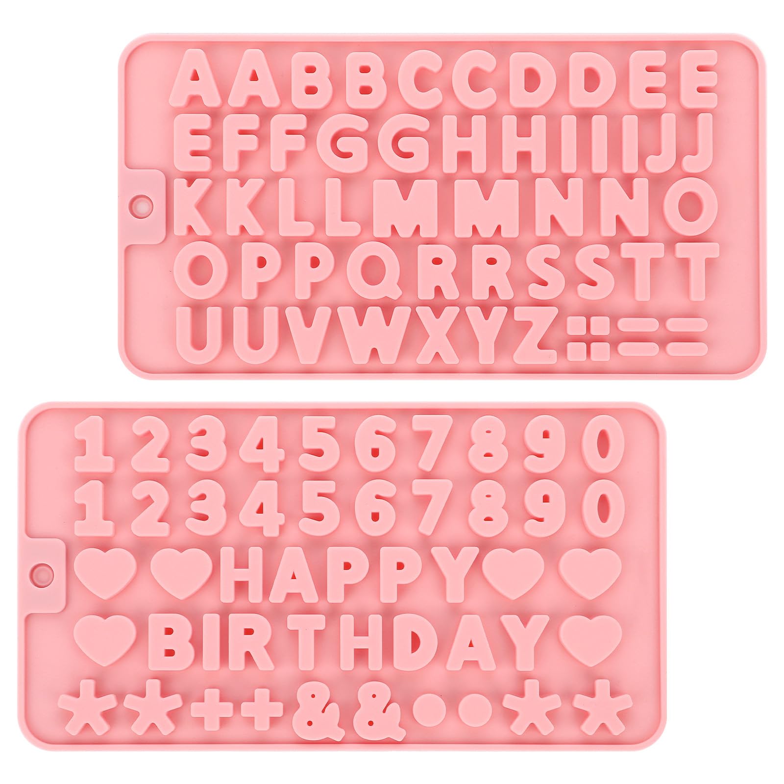 Moldes Trinkrittey de letras en silicona rosa para decorar pasteles