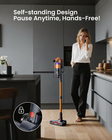 Aspiradora Trucozie con autonomía de 70 minutos para limpiezas largas sin recargar.