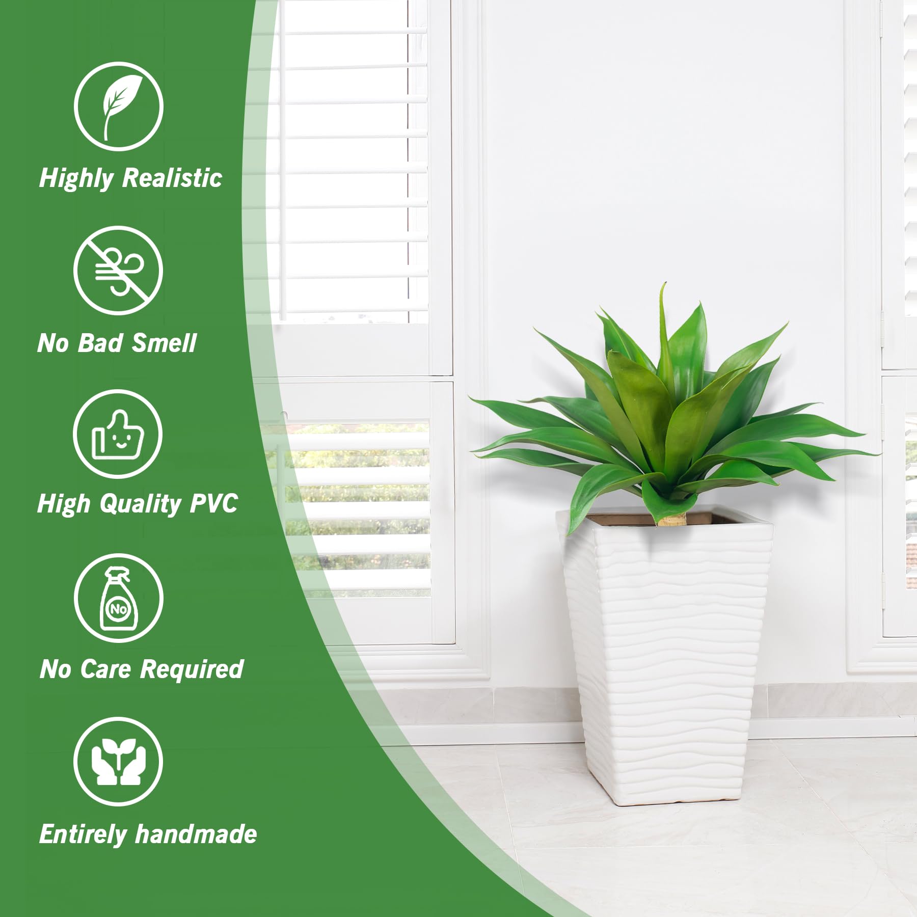 Ttranewsoo planta de agave grande, diseño duradero para uso interior y exterior.