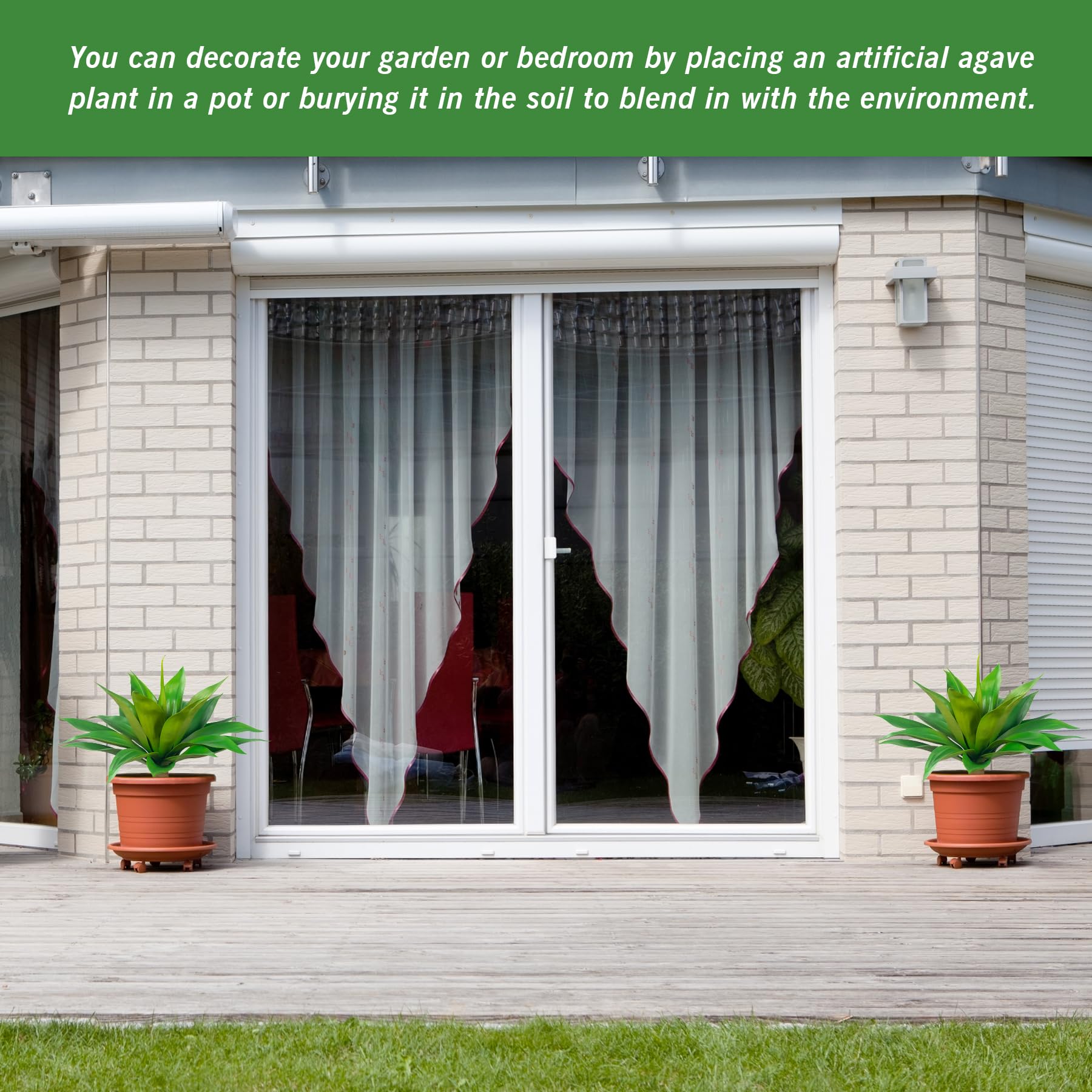 Ttranewsoo planta artificial agave, tamaño 28 pulgadas, ajustable para espacios amplios.