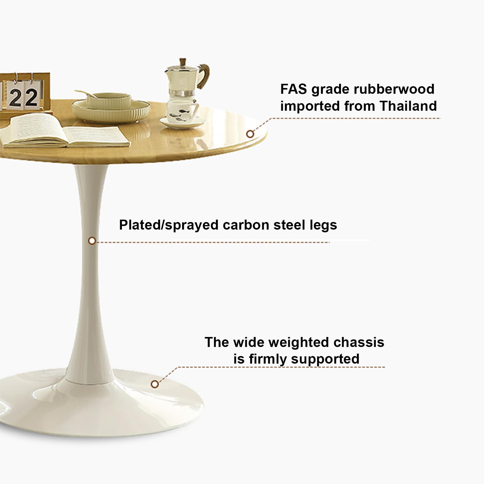 Diseño de estilo medio siglo de la mesa Tulip.