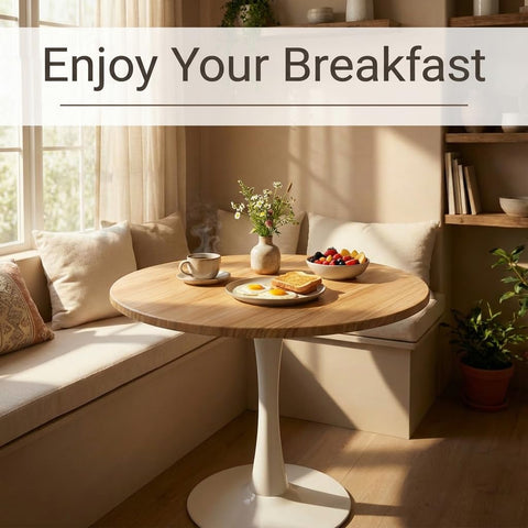 Superficie fácil de limpiar para una mesa de uso diario.