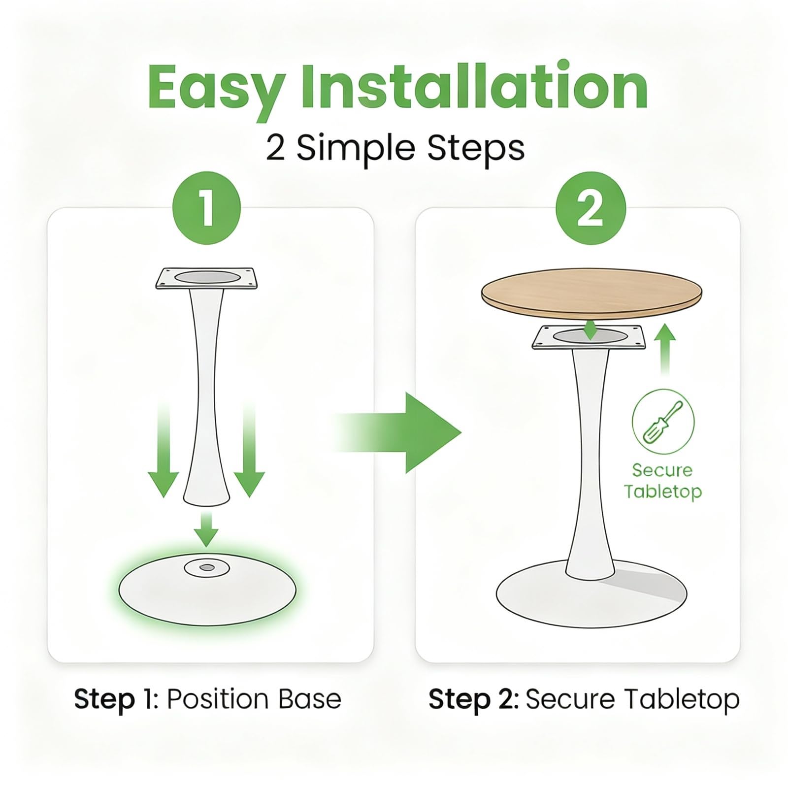 Perfecta para cocinas, comedores y cafeterías con poco espacio.