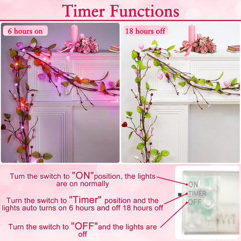 TurnMeOn guirnalda con luces rosadas para cena romántica