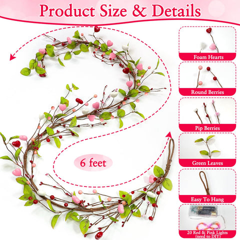 TurnMeOn guirnalda ramas flexibles y hojas verdes para DIY