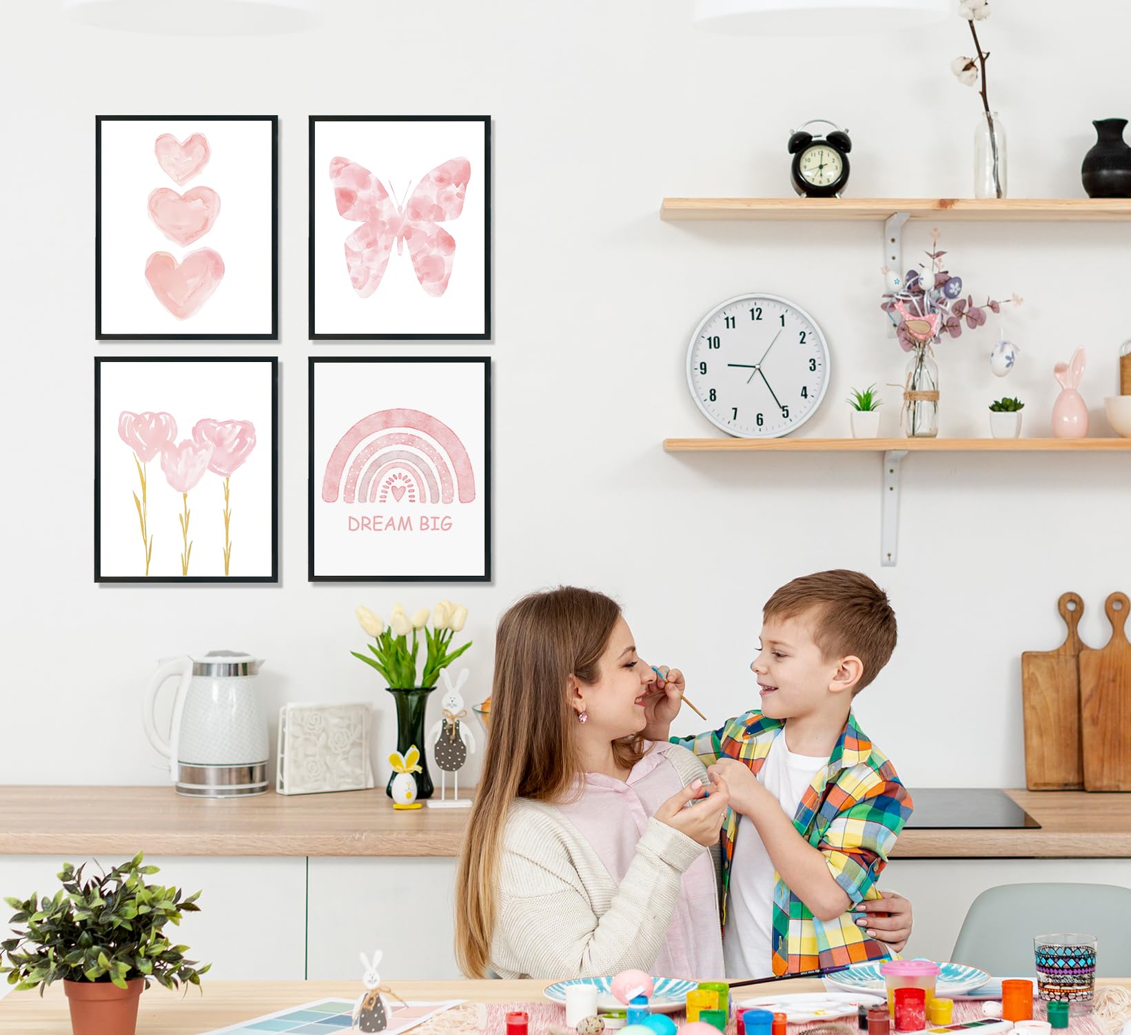 ULEGIE póster rosa sueña en grande, inspiración para la habitación de la niña