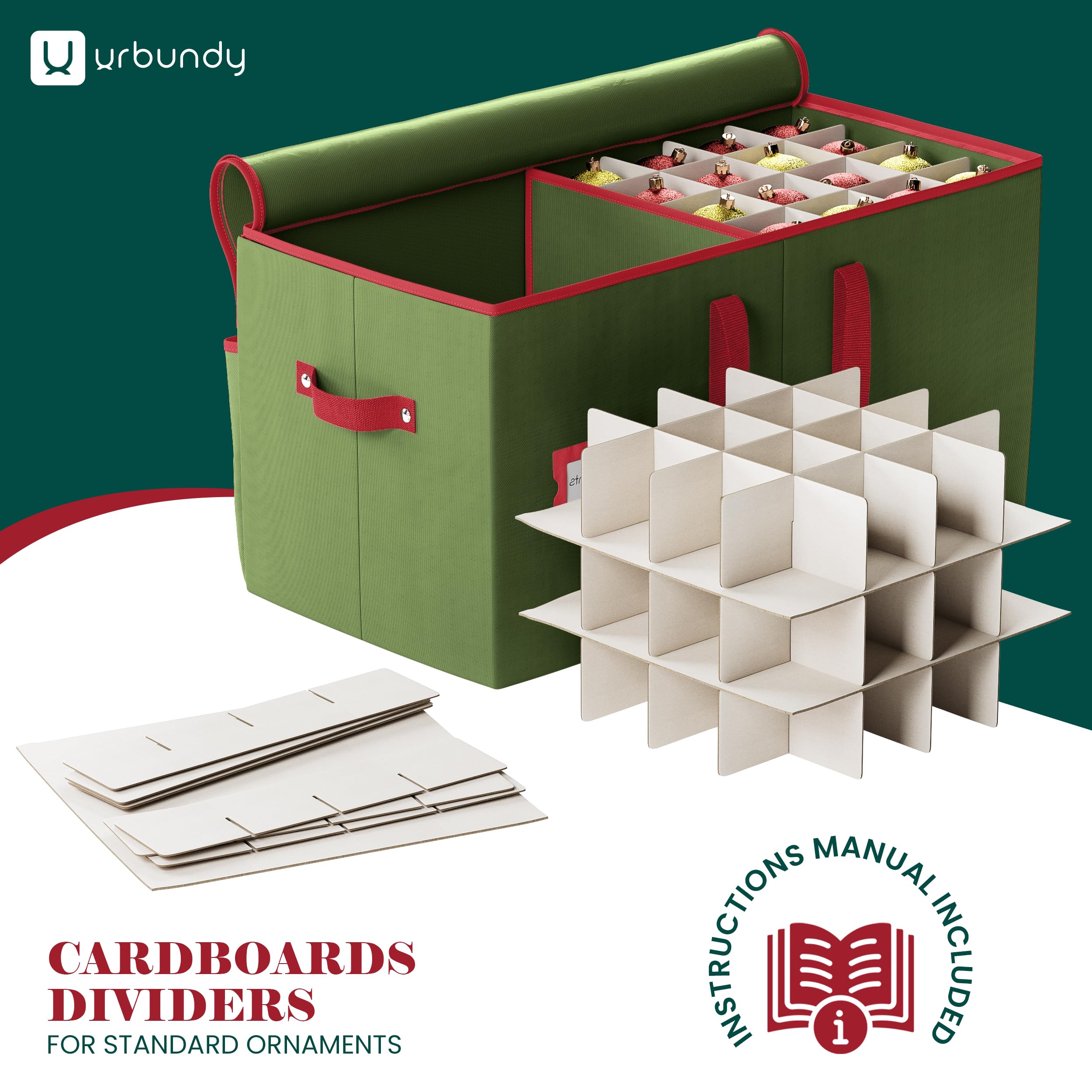 URBUNDY asa resistente y cremallera para transporte seguro de adornos