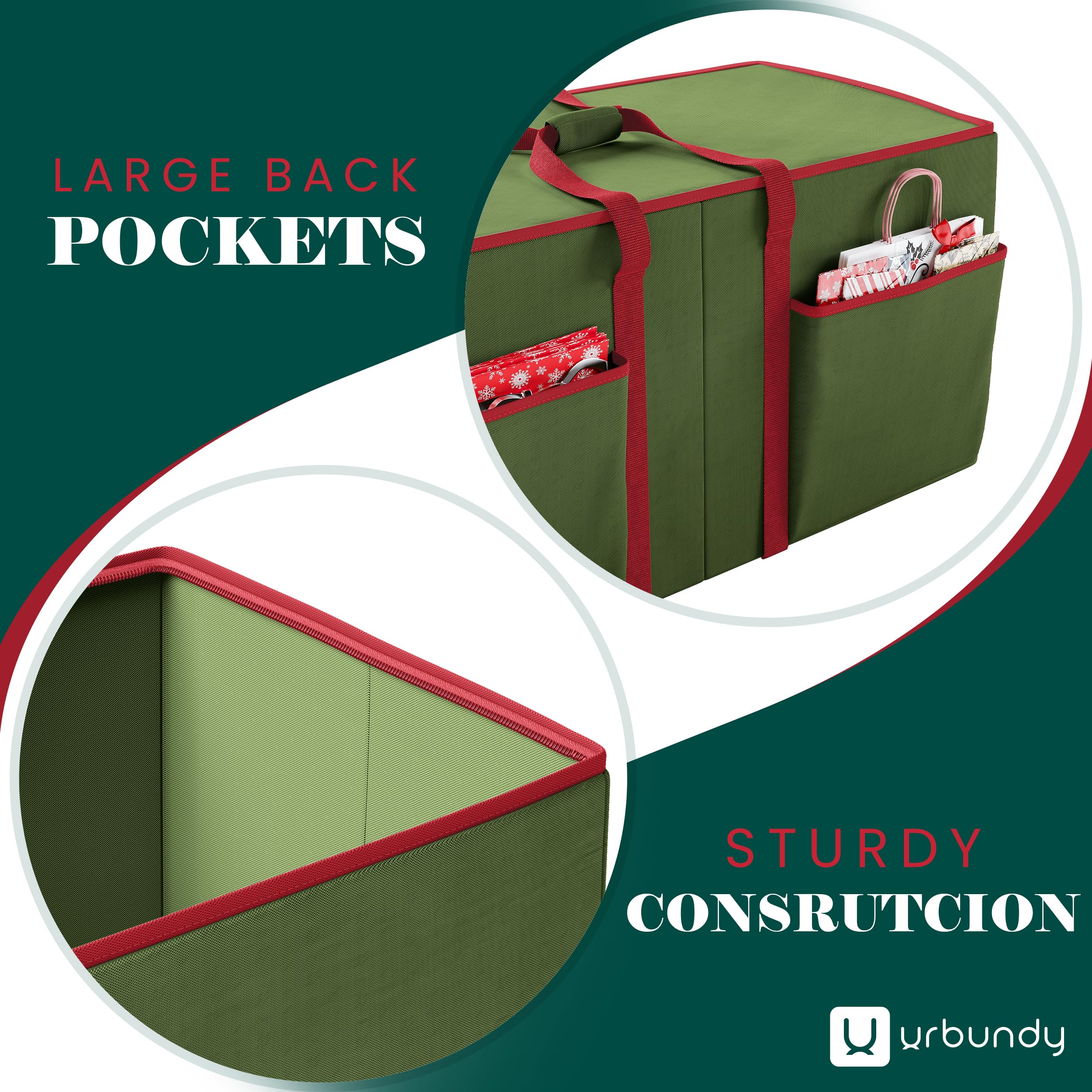 URBUNDY caja con bolsillos exteriores para accesorios de decoración