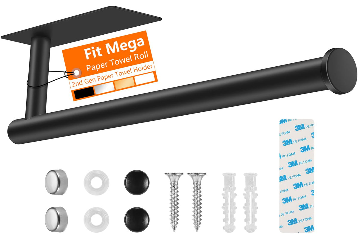 UREZORGEAR Porta papel toalla bajo mueble, ahorro de espacio y acceso rápido