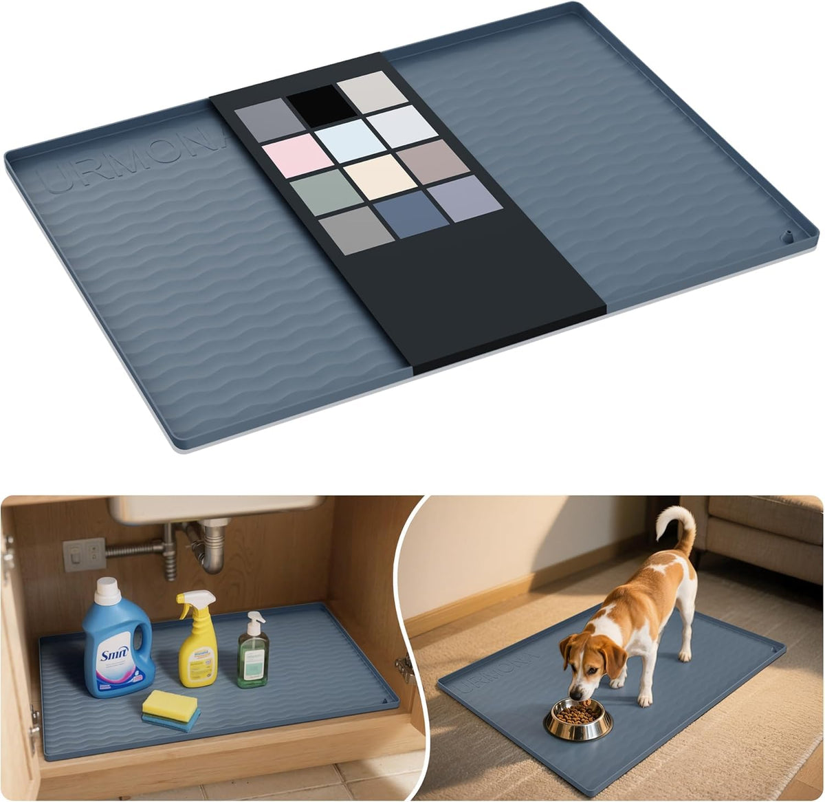 URMONA alfombrilla silicona impermeable para debajo del fregadero, protege contra derrames.