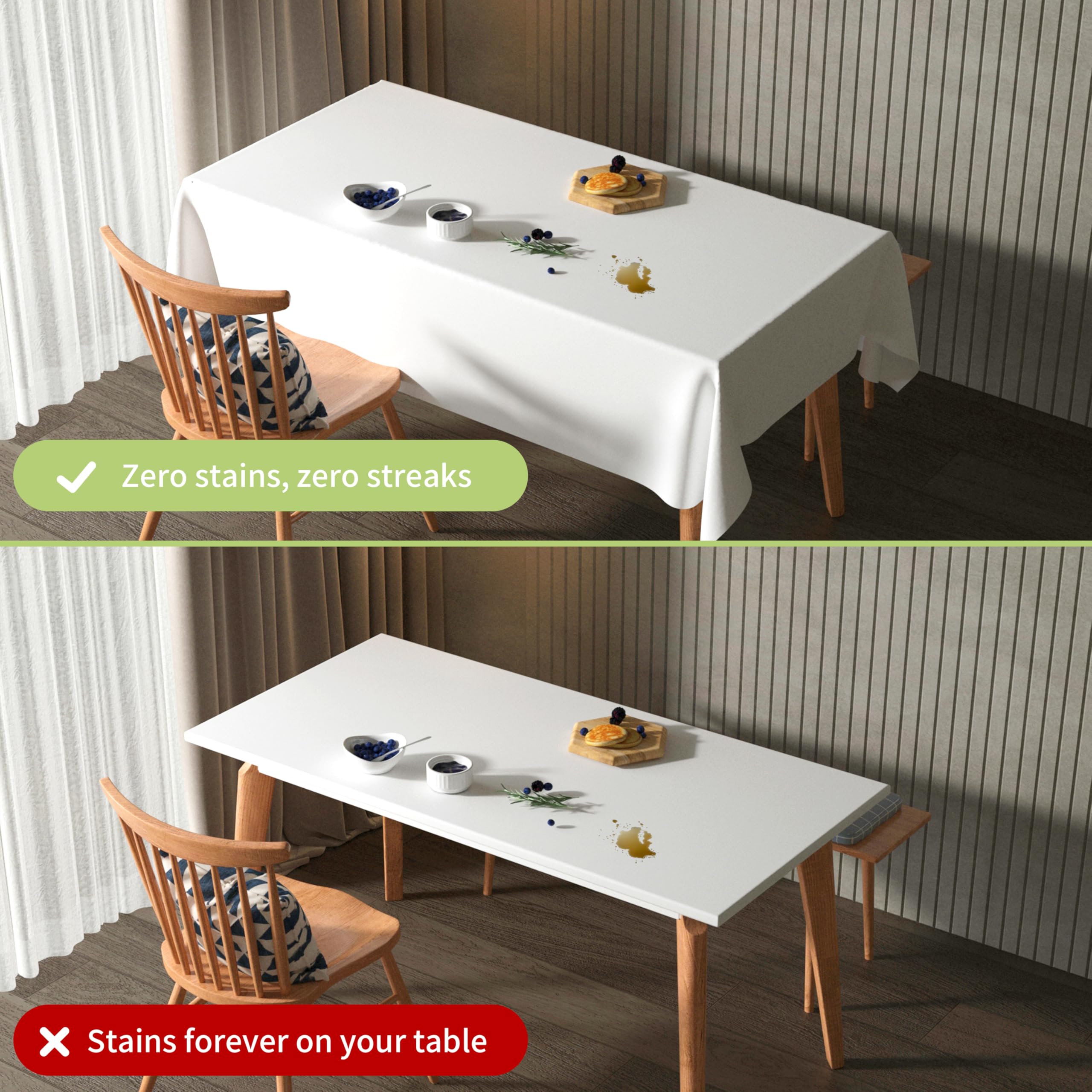 Mantel URMONA blanco para exterior, resistente a salpicaduras y uso al aire libre