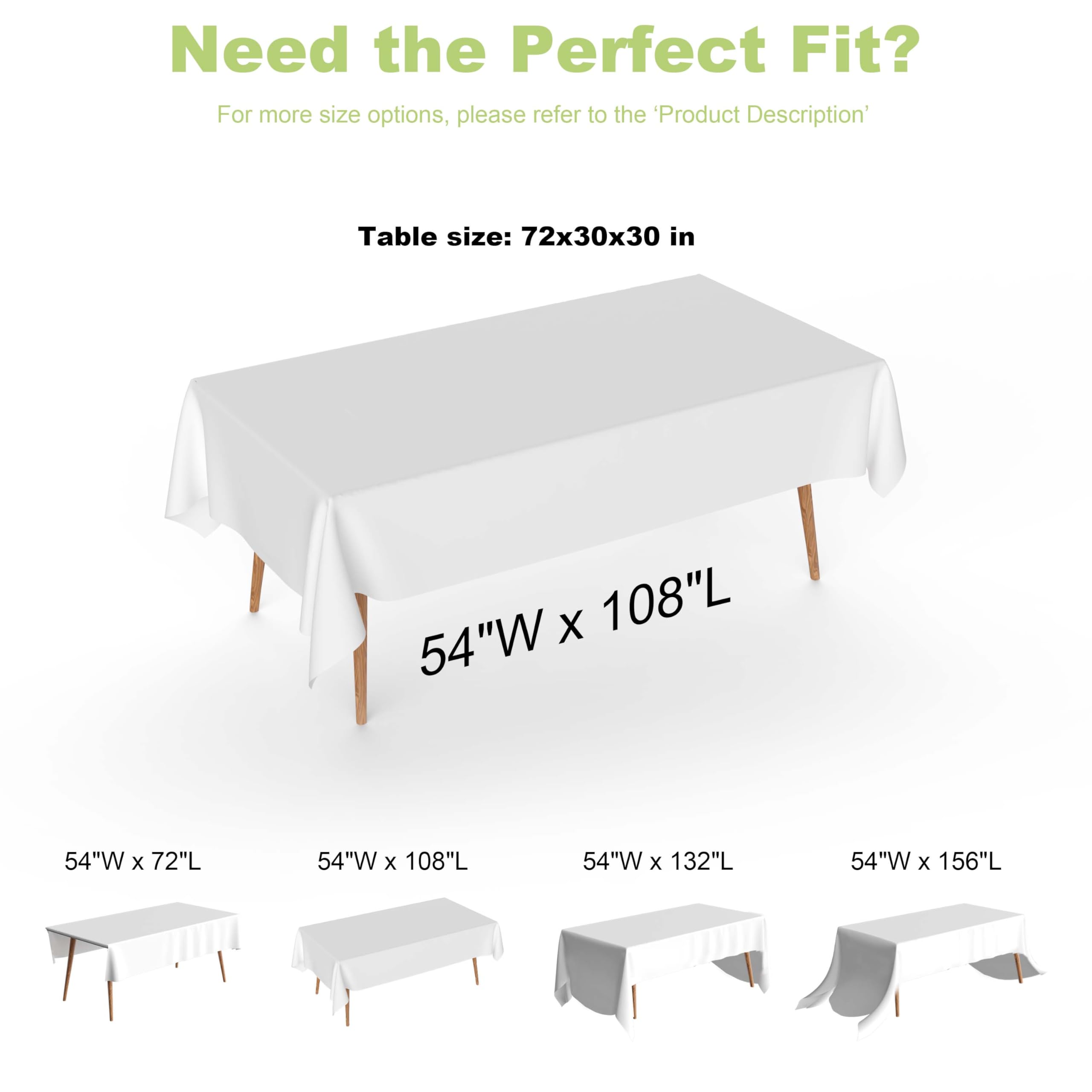 Mantel URMONA blanco para picnic, superficie resistente a derrames y fácil de desechar