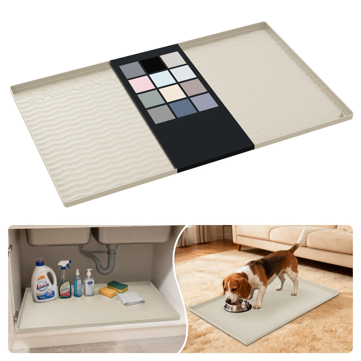 URMONA tapete de silicona bajo el fregadero protege e impermeabiliza.