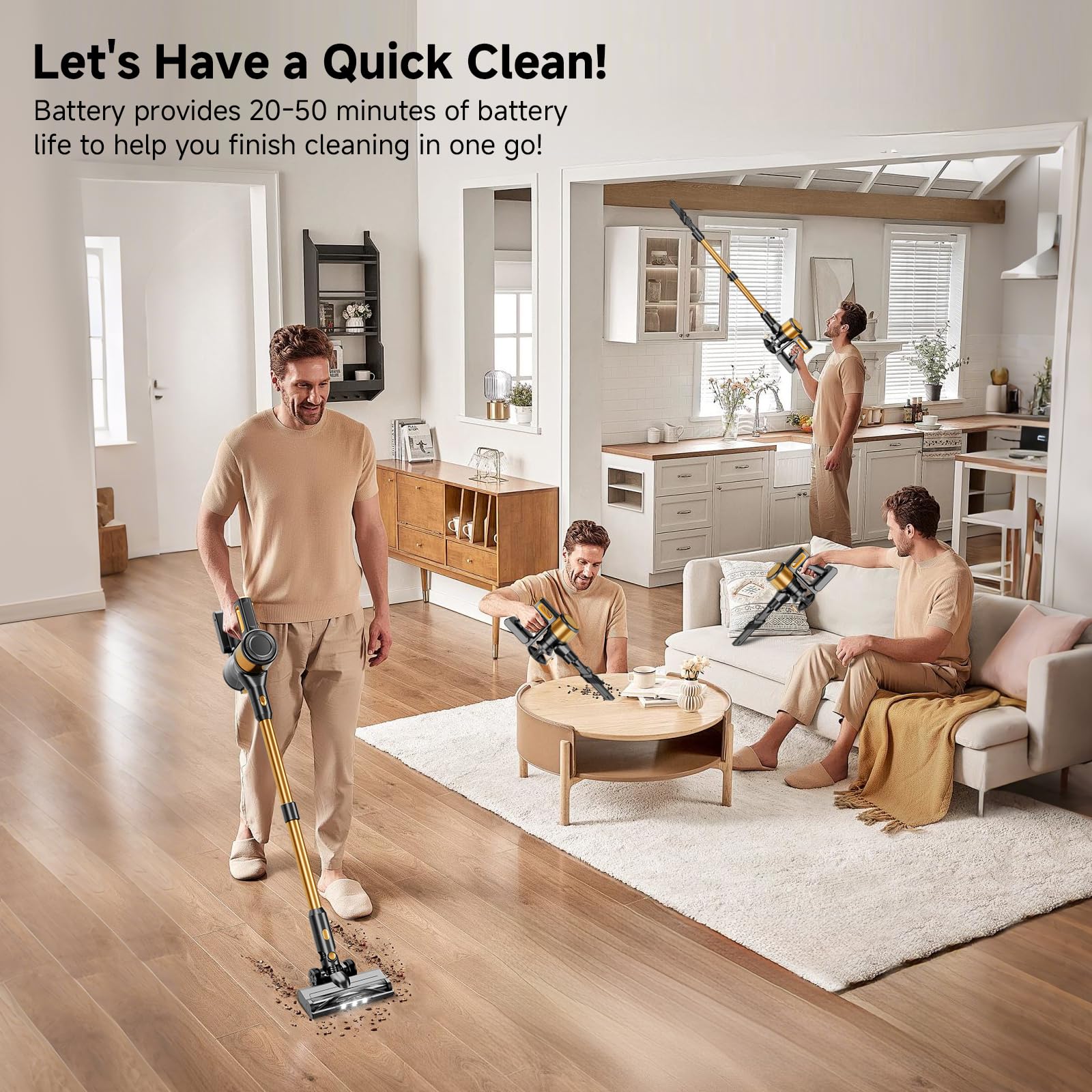 Aspiradora Vaconly inalambrica con accesorios para uso multifuncional