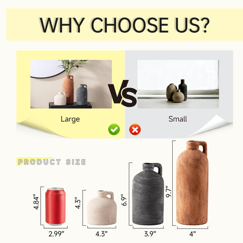 Vanselia vaso cerámico grande para centro de mesa con acabado resistente.