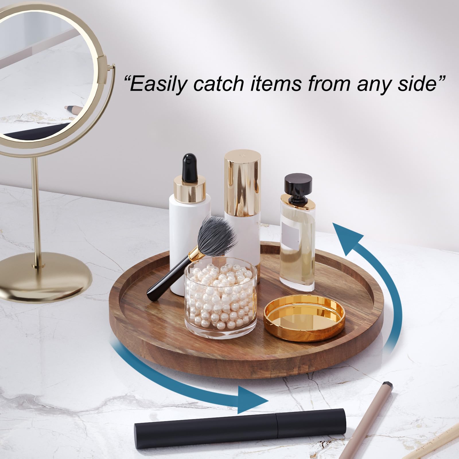 VERTORGAN bandeja de cosméticos en acacia, almacenamiento elegante.