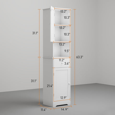 Dimensiones del armario alto Viaozutis para espacios pequeños.