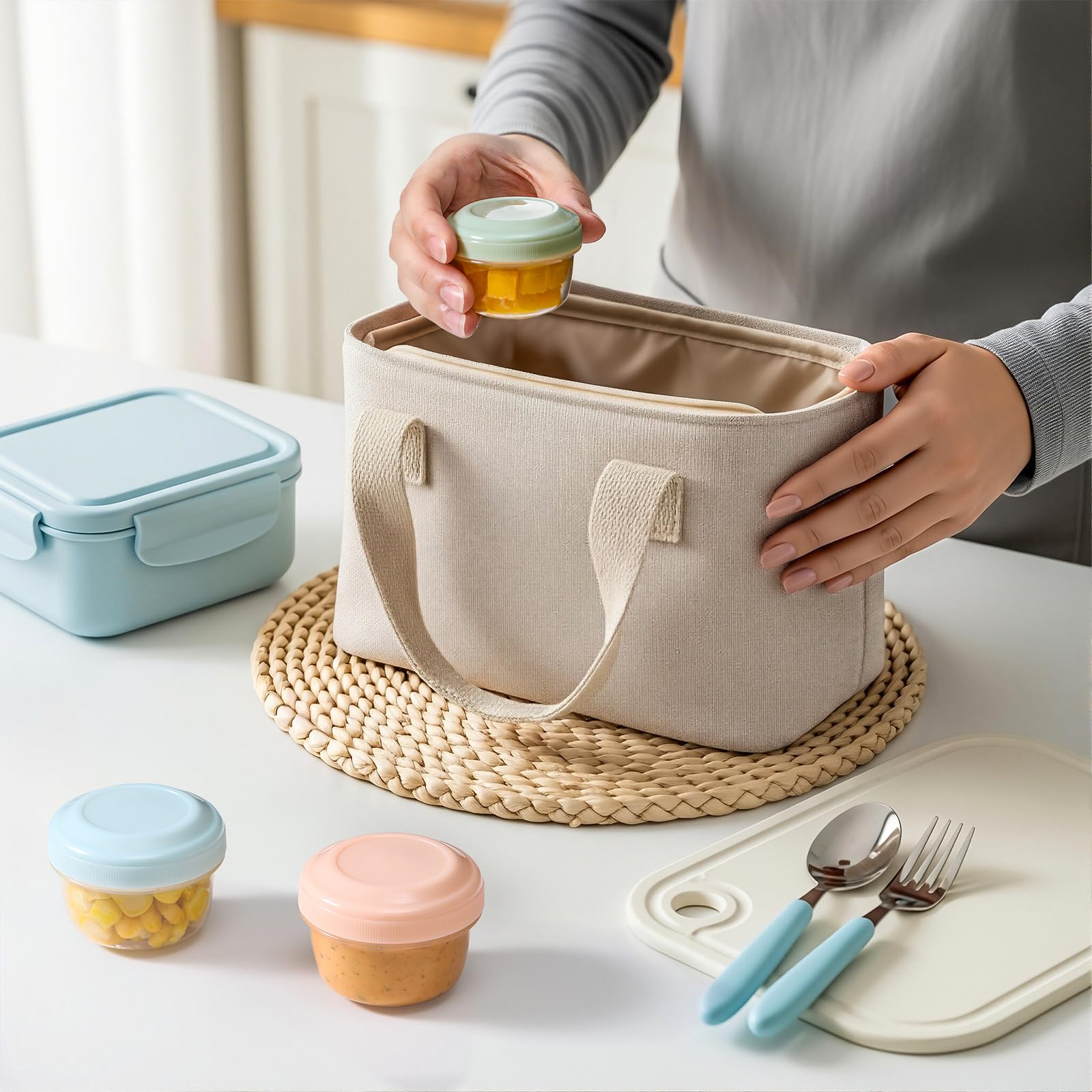 VITEVER conjunto de 8 unidades para almuerzo, oficina y picnic.