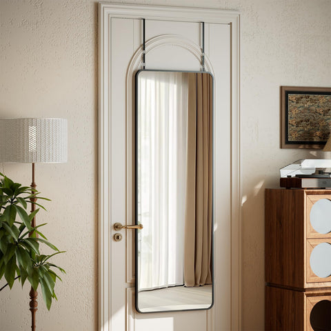 Espejo VooBang con marco de aluminio negro, diseño minimalista para espacios modernos