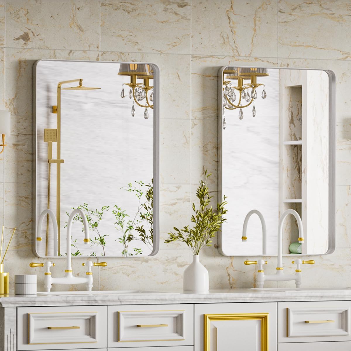 Uso versátil: espejo decorativo sobre repisa o encima de la chimenea para acento moderno.