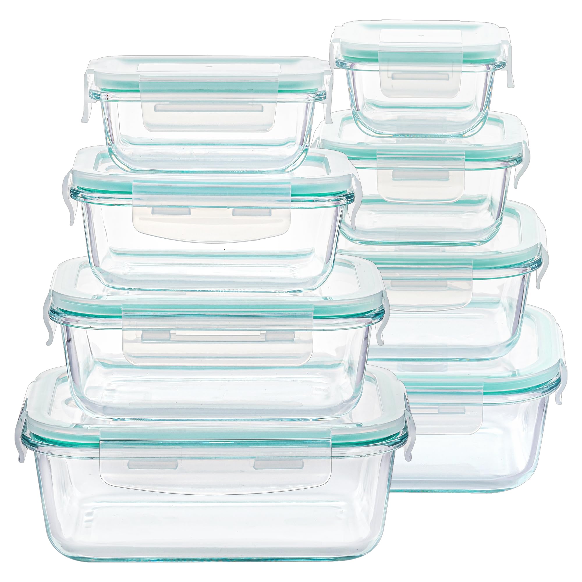 Conjunto Vtopmart de 8 recipientes de vidrio con tapas herméticas para comidas preparadas
