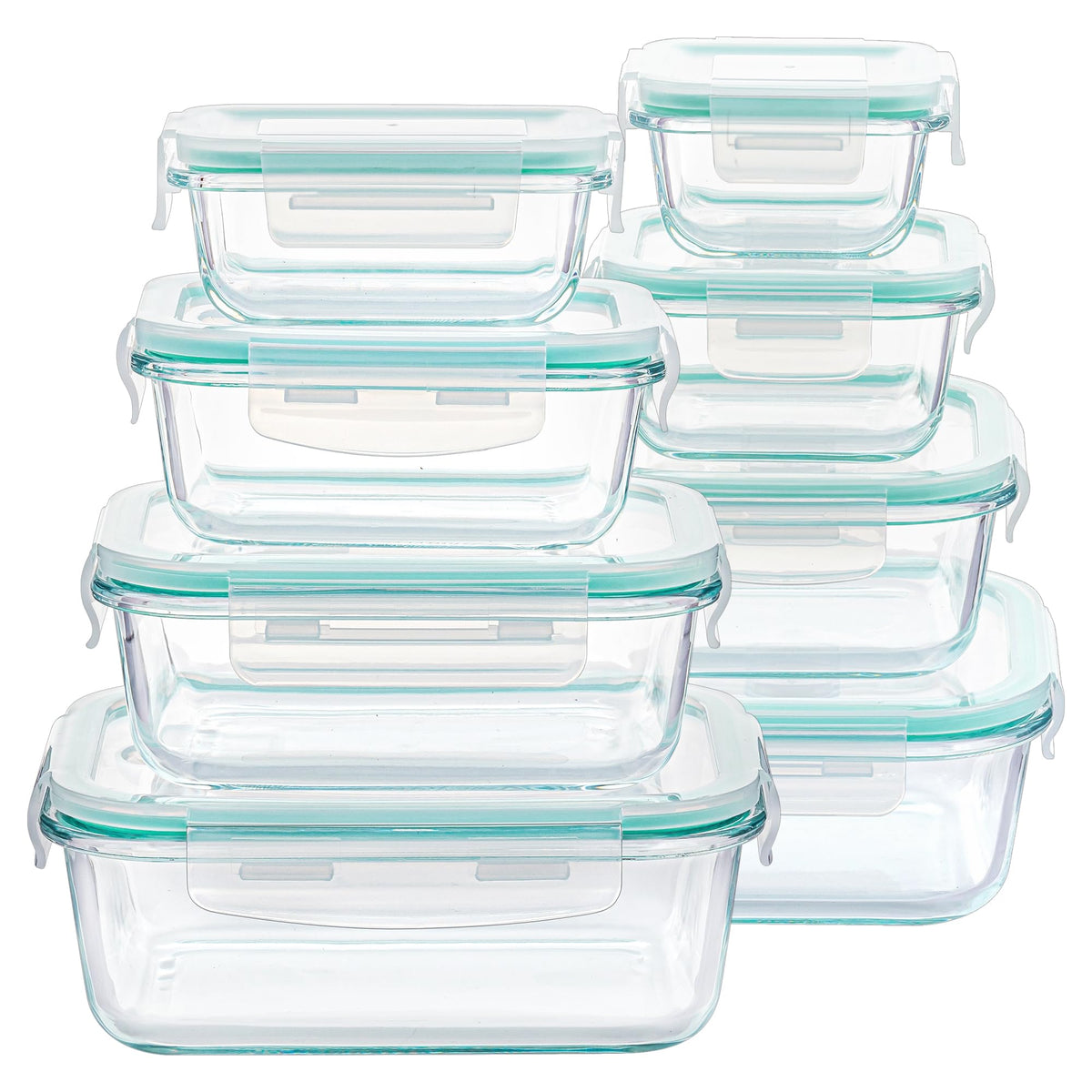 Conjunto Vtopmart de 8 recipientes de vidrio con tapas herméticas para comidas preparadas