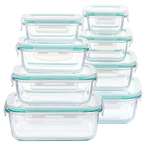 Conjunto Vtopmart de 8 recipientes de vidrio con tapas herméticas para comidas preparadas