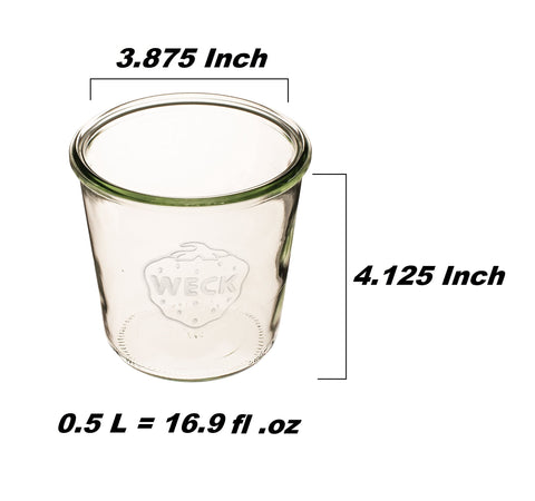 Weck frascos vidrio boca ancha, ideales para mermeladas y salsas.